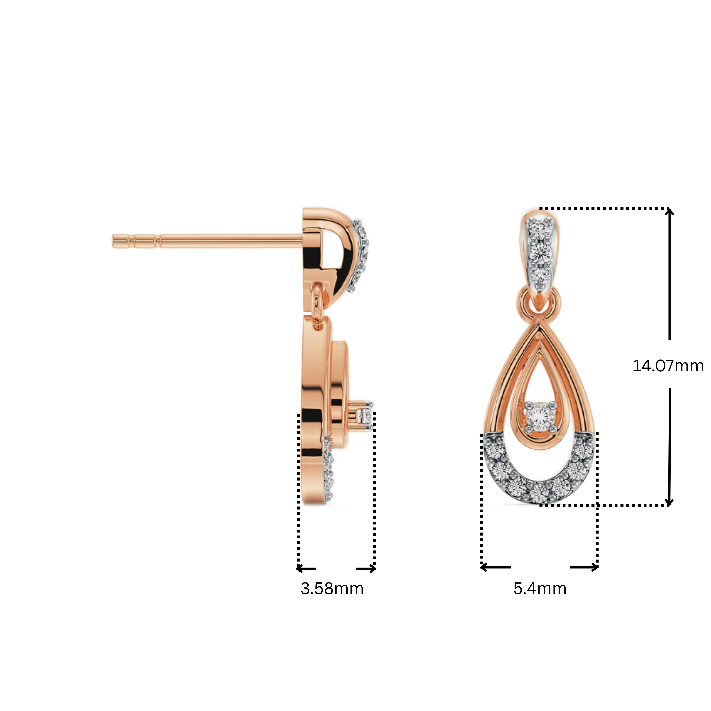 Glamorous Lab Grown Diamond Dangle Earrings