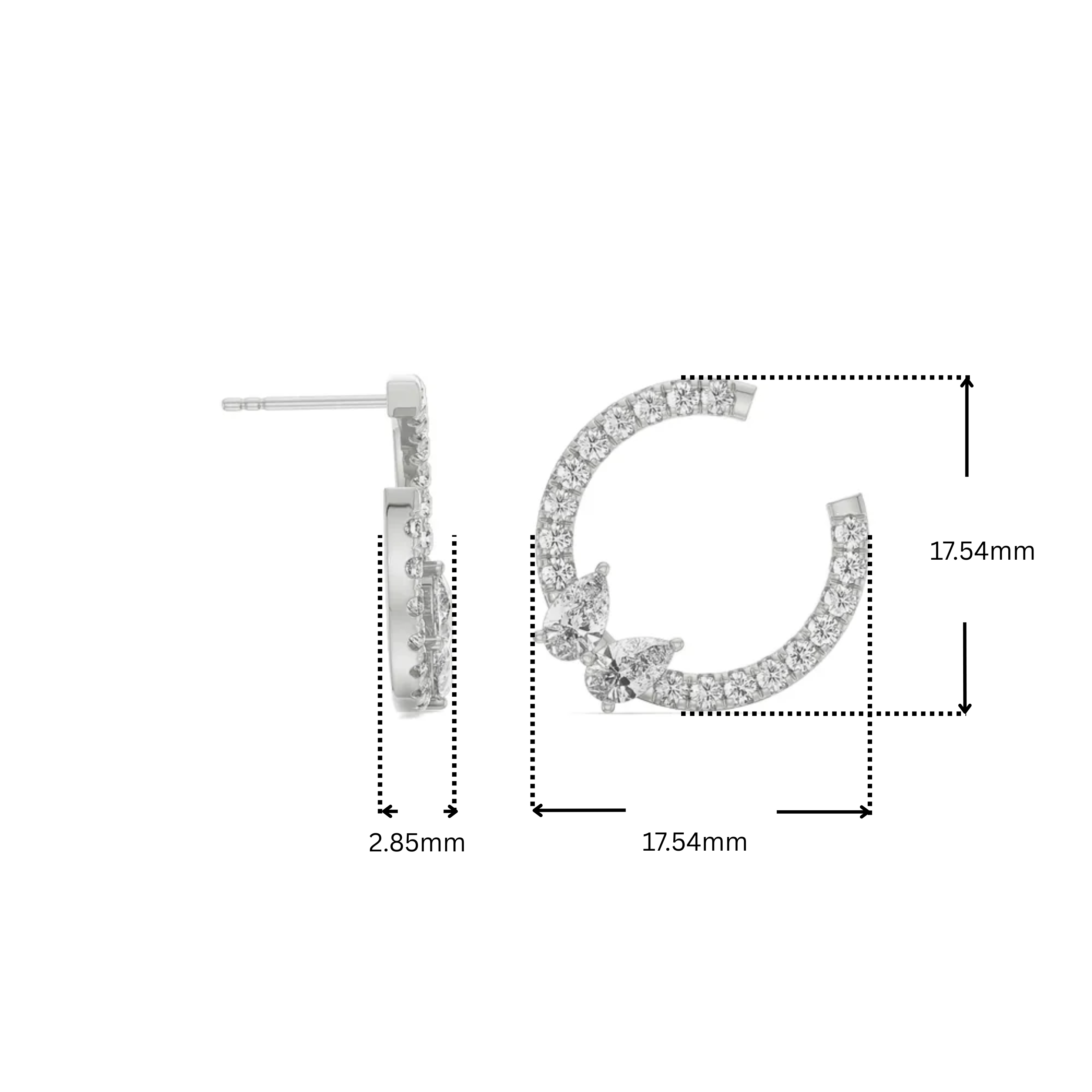 Pretty Pear Lab Grown Diamond Hoops