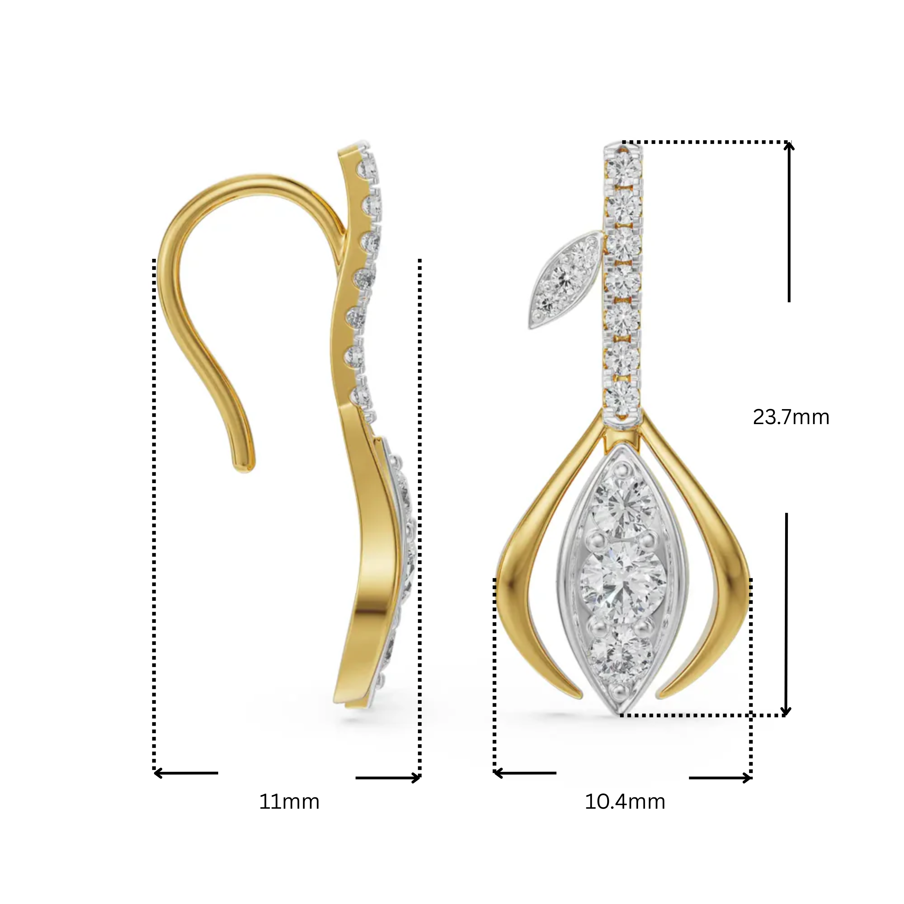 Glittering Gemstone Lab Grown Diamond Drop Earring