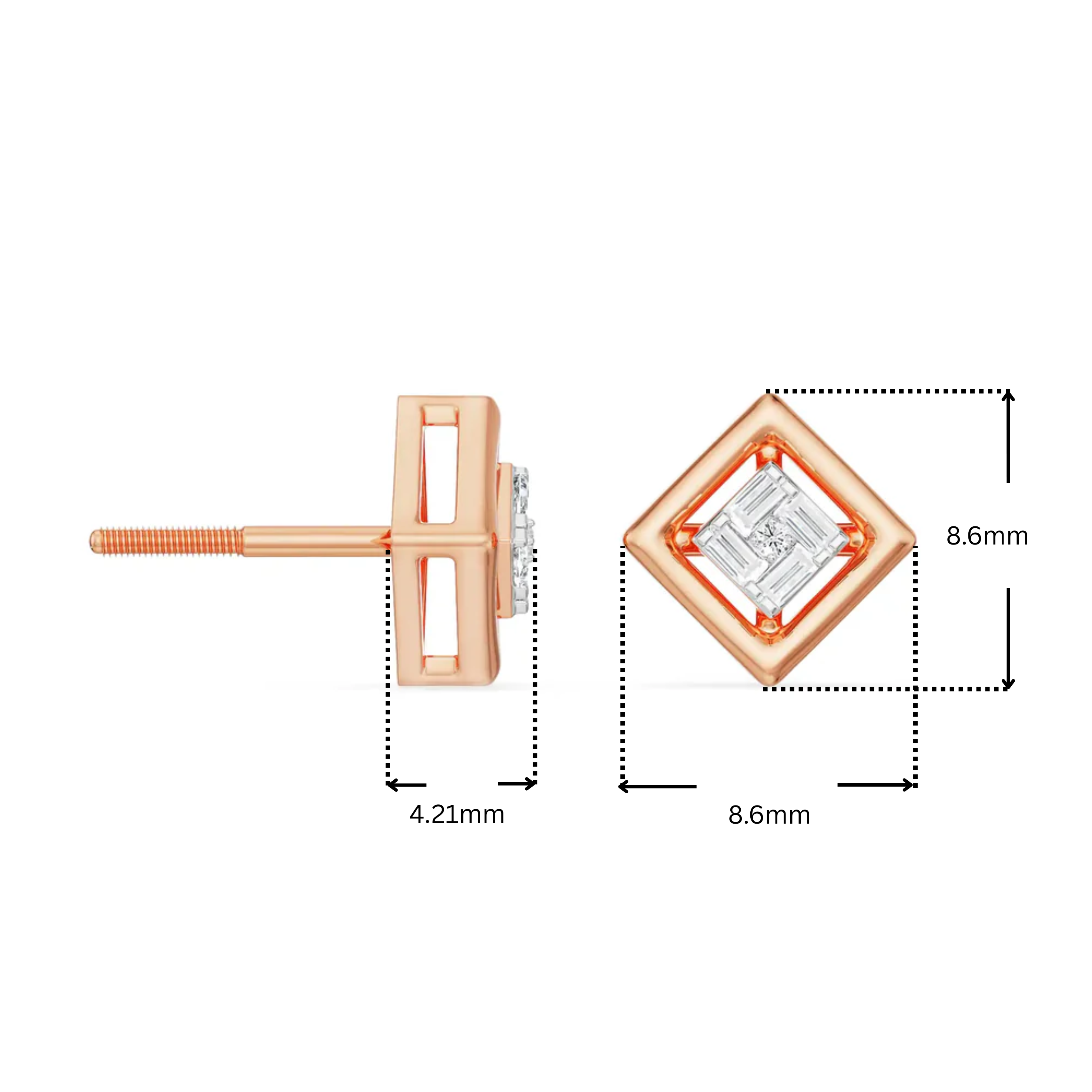 Geometric Allure Lab Grown Diamond Studs