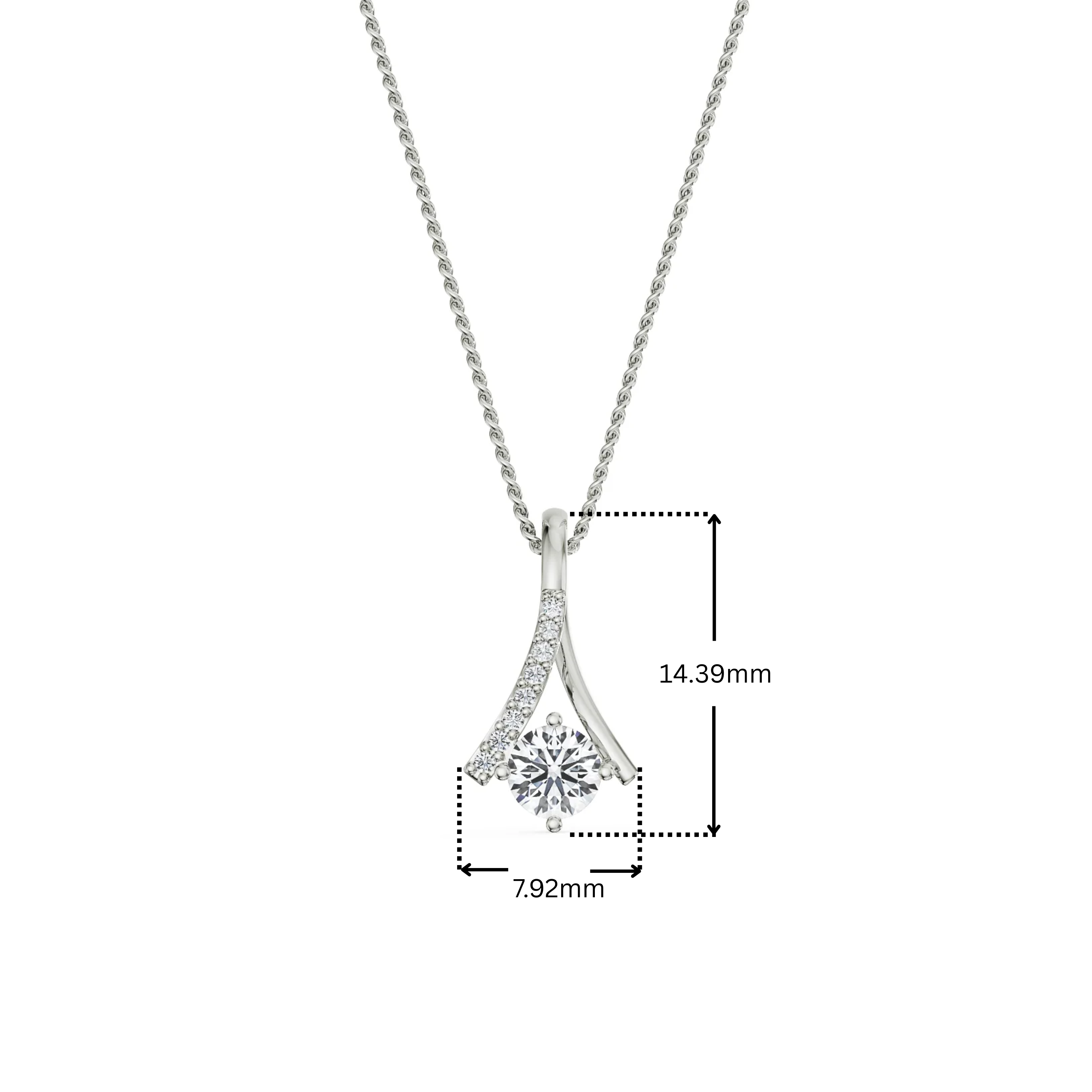 Inverted V Lab Grown Diamond Pendant