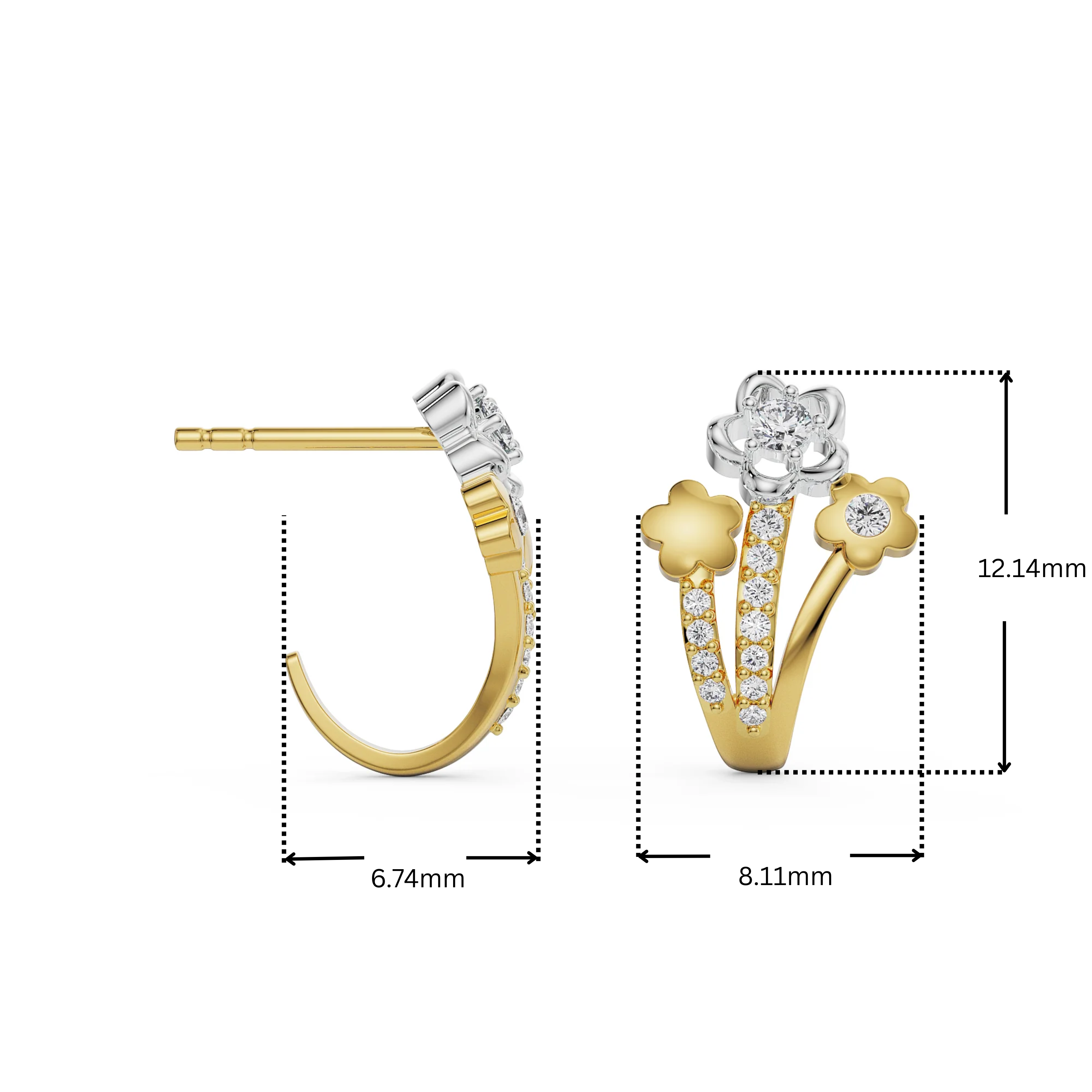 Floral Bloom Lab Grown Diamond Studs