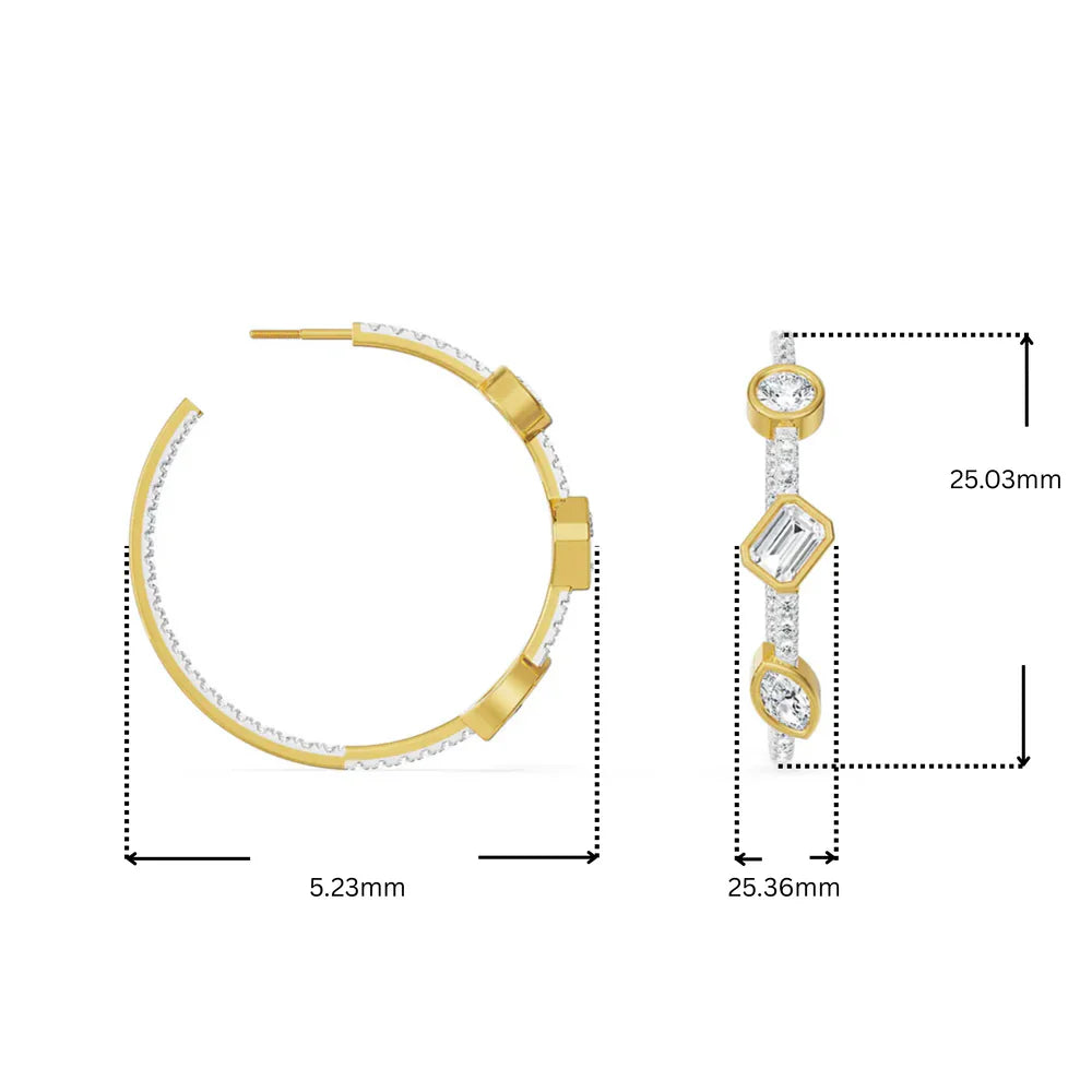 Trio Stone Diamond Hoops_in_stock