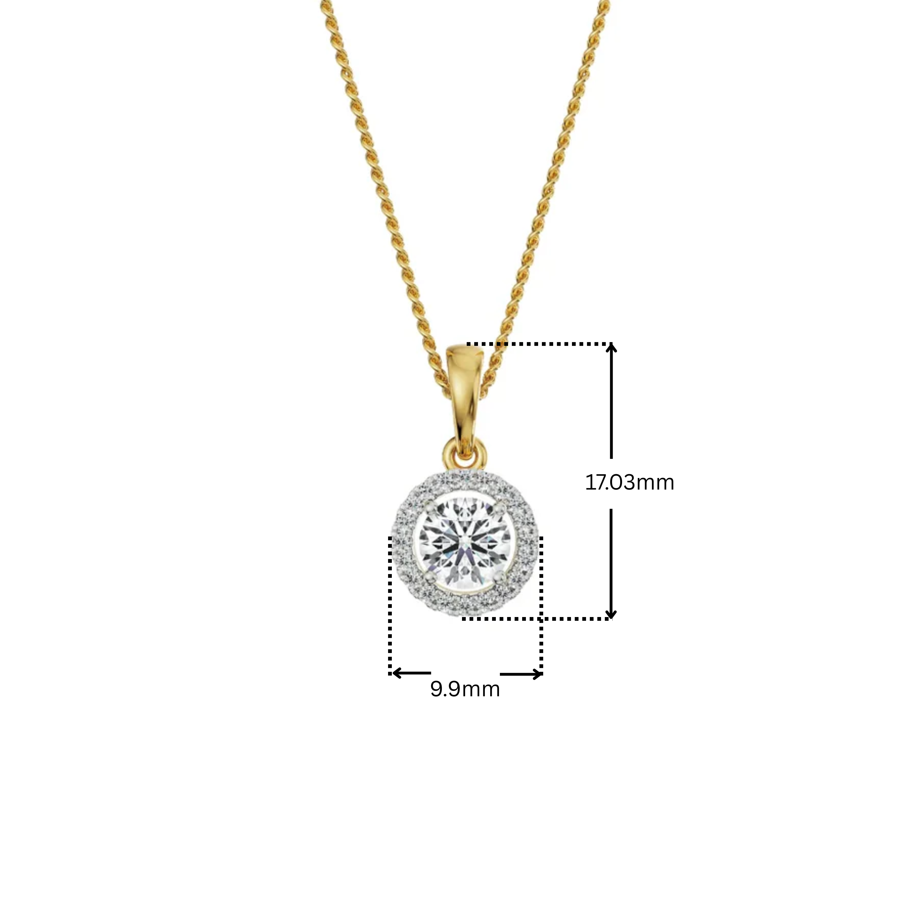 1 CT Bianca Halo Round Lab Diamond Pendant