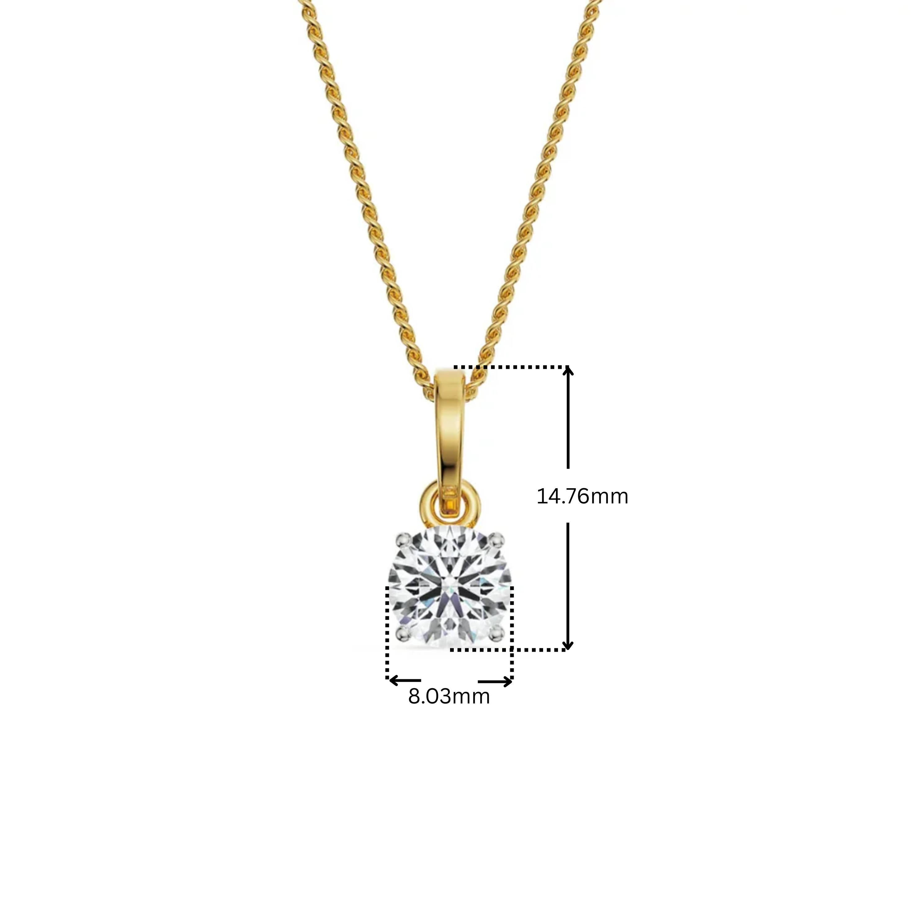 2 CT Round Lab Grown Diamond Pendant