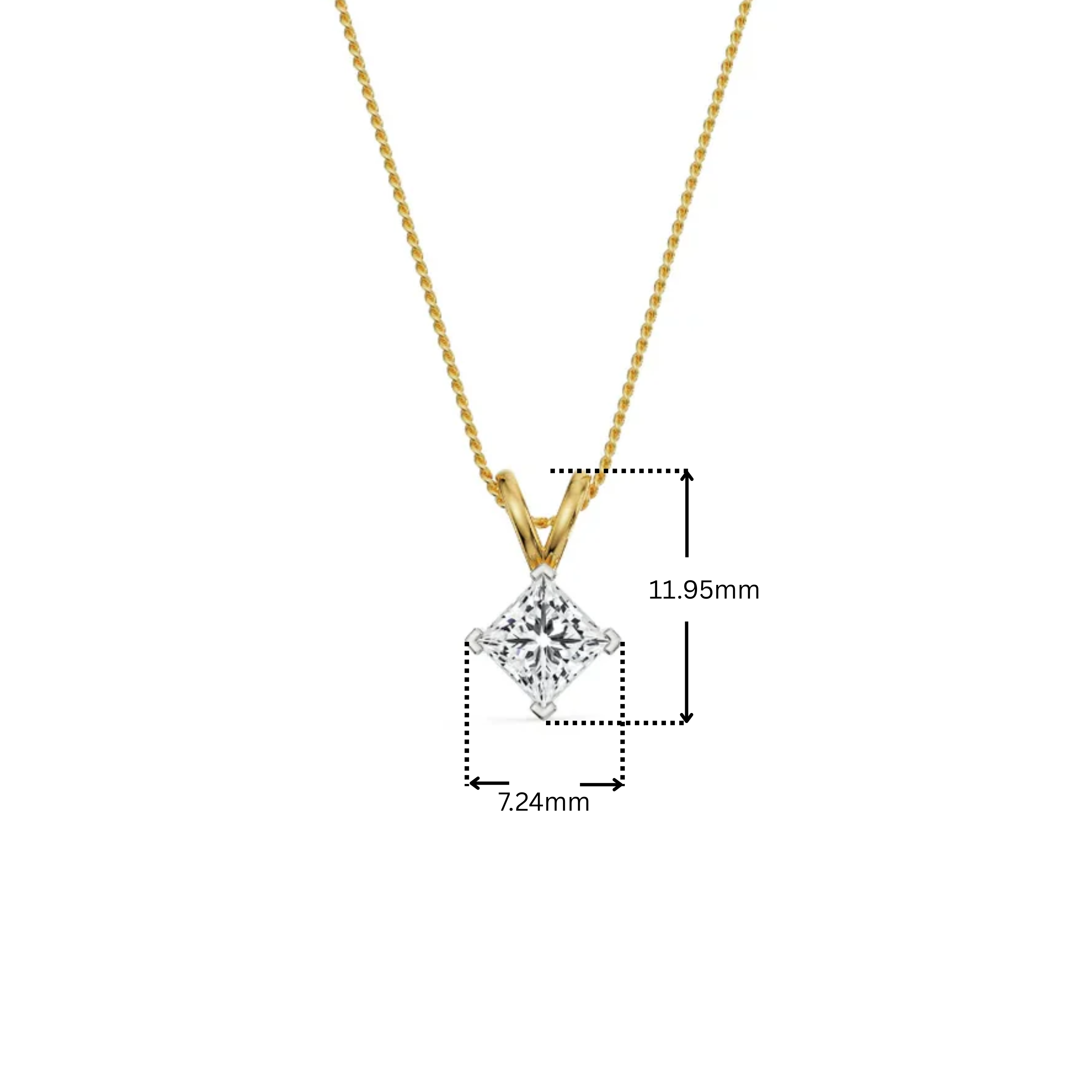 0.5 CT Princess Lab Grown Diamond Pendant