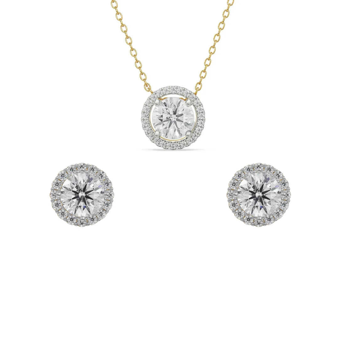 Havana Solitaire Lab Diamond Pendant Set - Front View in 9KT