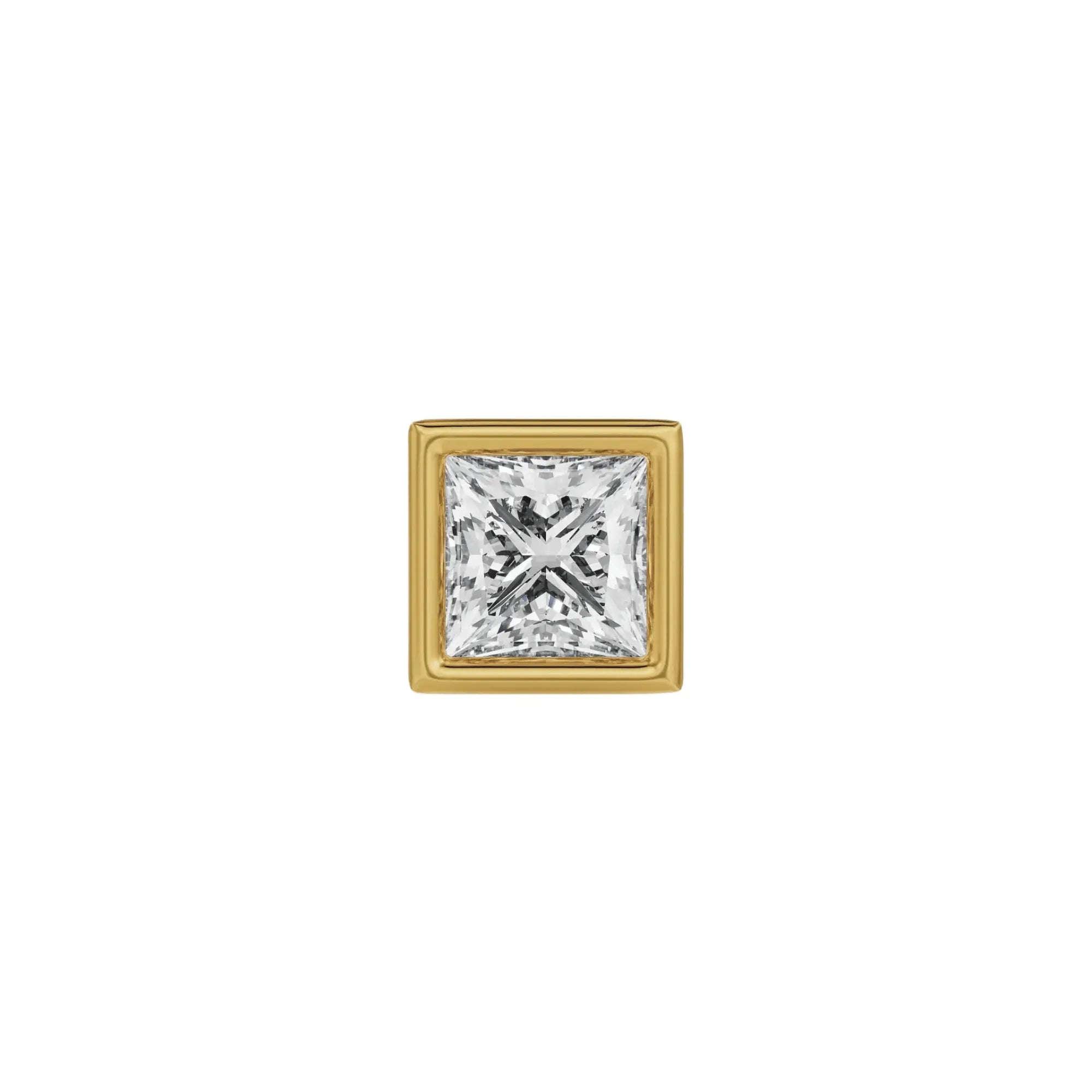 1 CT Lab Grown Diamond Solitaire Studs for Men - front view