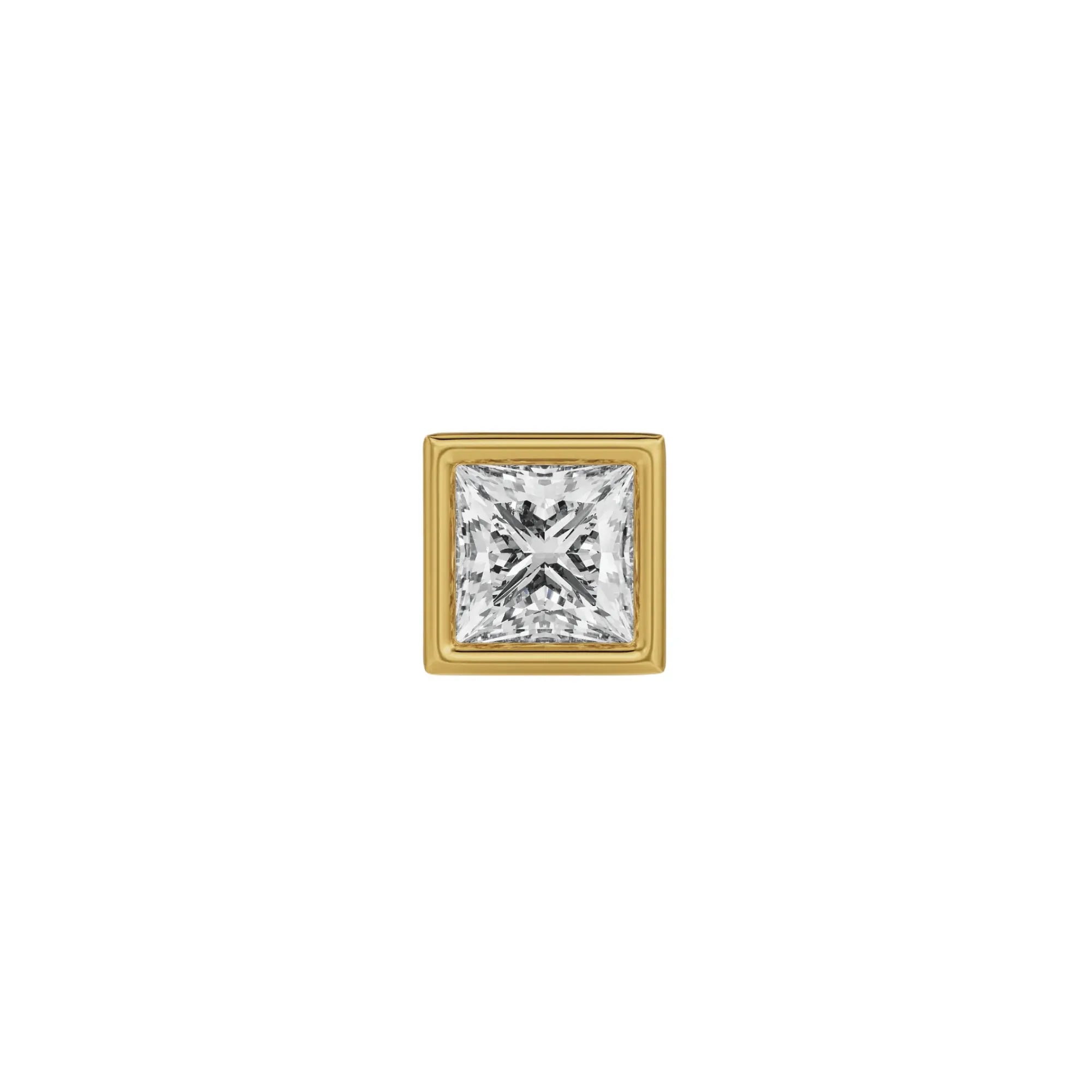 0.25 CT Solitaire Studs for Men - Front View in 9KT