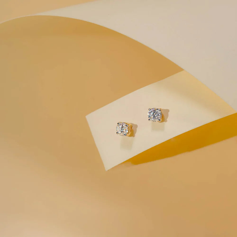 1 Carat Solitaire Stud Earrings Designs from Emori