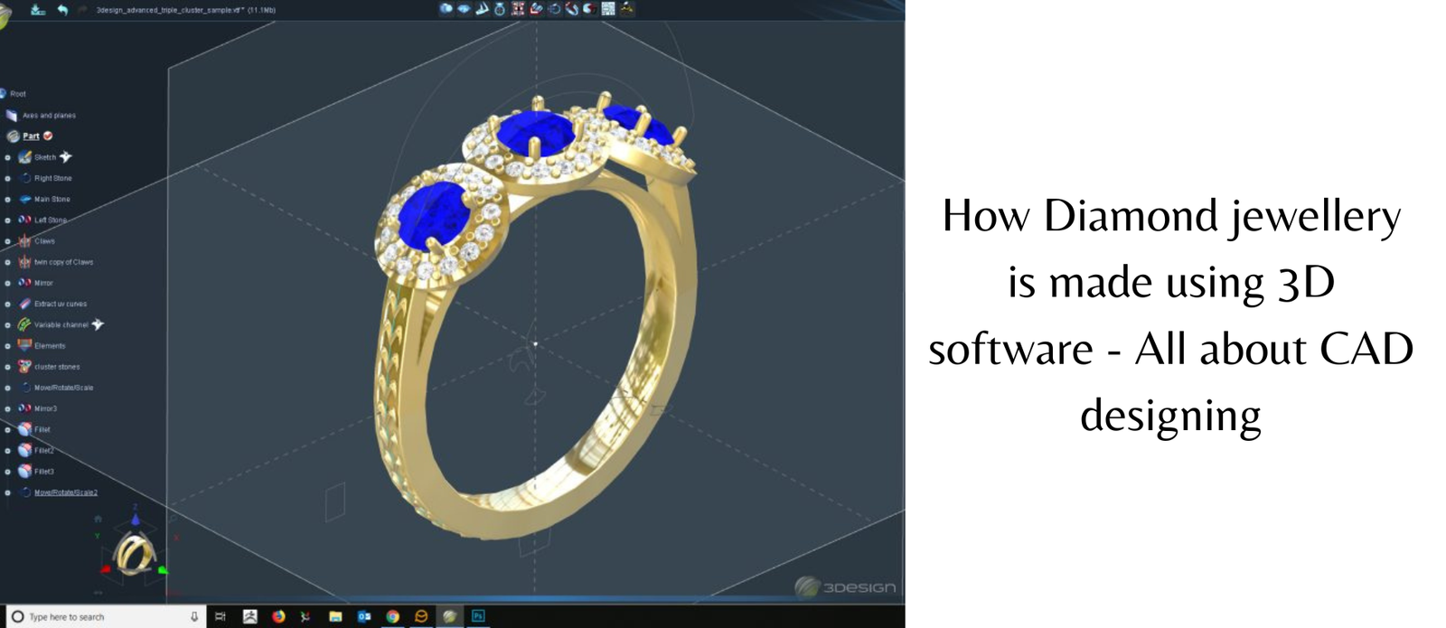 How Diamond jewellery is made using 3D software - All about CAD designing|Designing on CAD Software|||Designing on CAm Software|