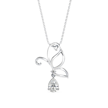 Half Winged Lab Grown Diamond Drop Pendant_in-stock