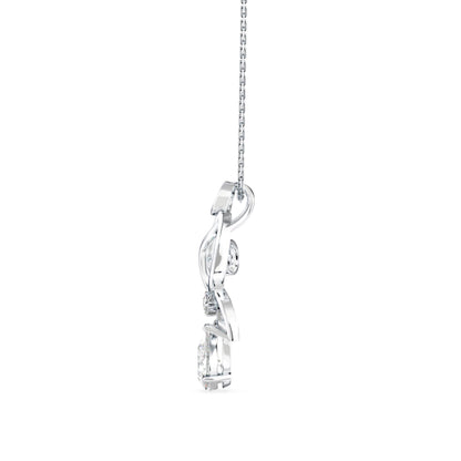Half Winged Lab Grown Diamond Drop Pendant_in-stock