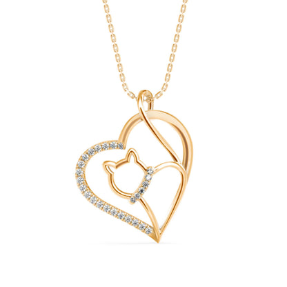 Hello Kitty Diamond Pendant Front View in 9KT