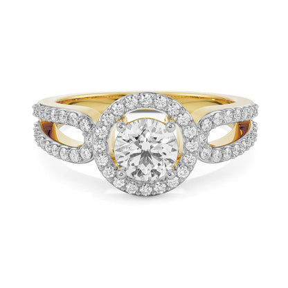 Nikki Halo Diamond Ring Front View