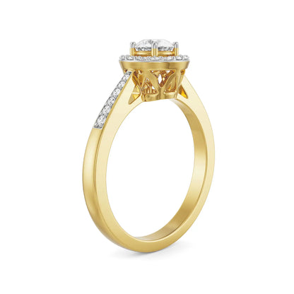 Jenny Halo Diamond Ring Side View