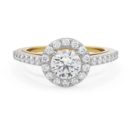 Alisen Round Halo Solitaire Ring Front View