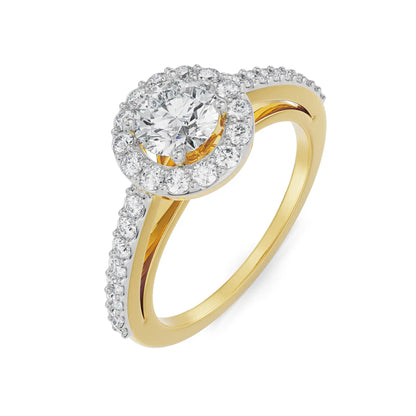Alisen Round Halo Solitaire Ring Top View