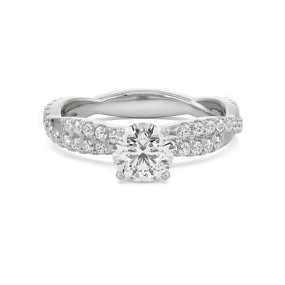 Alia Twisted Band Solitaire Ring Front View