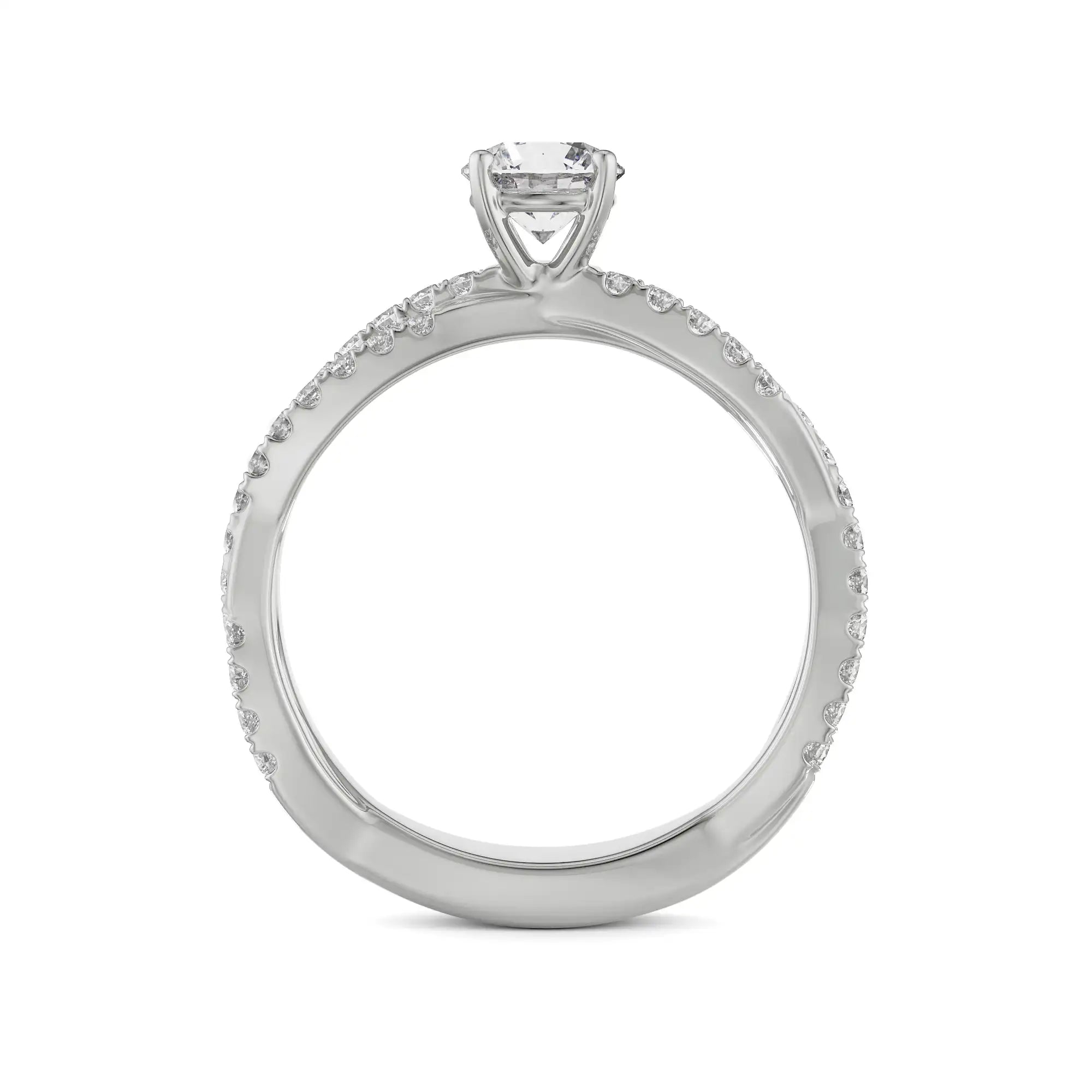 Alia Twisted Band Solitaire Ring Back View