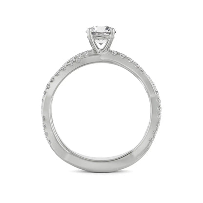 Alia Twisted Band Solitaire Ring Back View