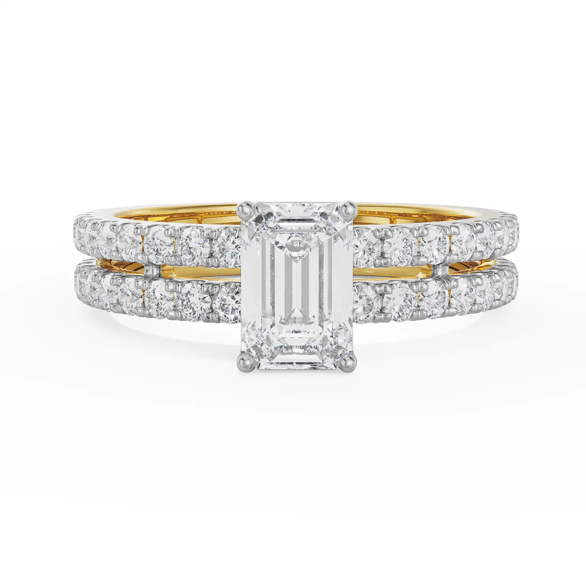 Shimmering Emerald Lab Diamond Engagemnt Ring_in-stock