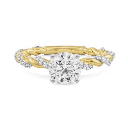 Solitaire Twist Engagement Ring Front View