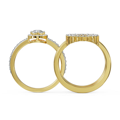 Solitaire Sunflower Diamond Ring Right View