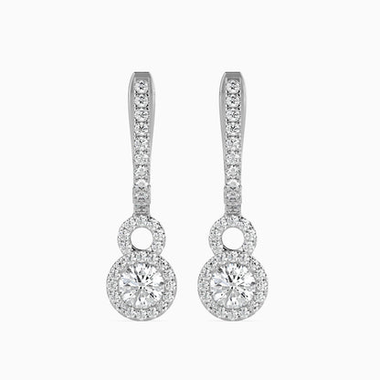 Diamond Droplet Earrings Front view in 9KT