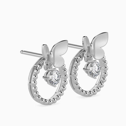 Radiant Butterfly Diamond Earrings Side view