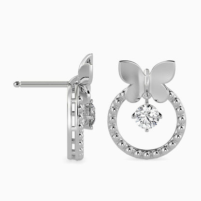 Radiant Butterfly Diamond Earrings Prospective View