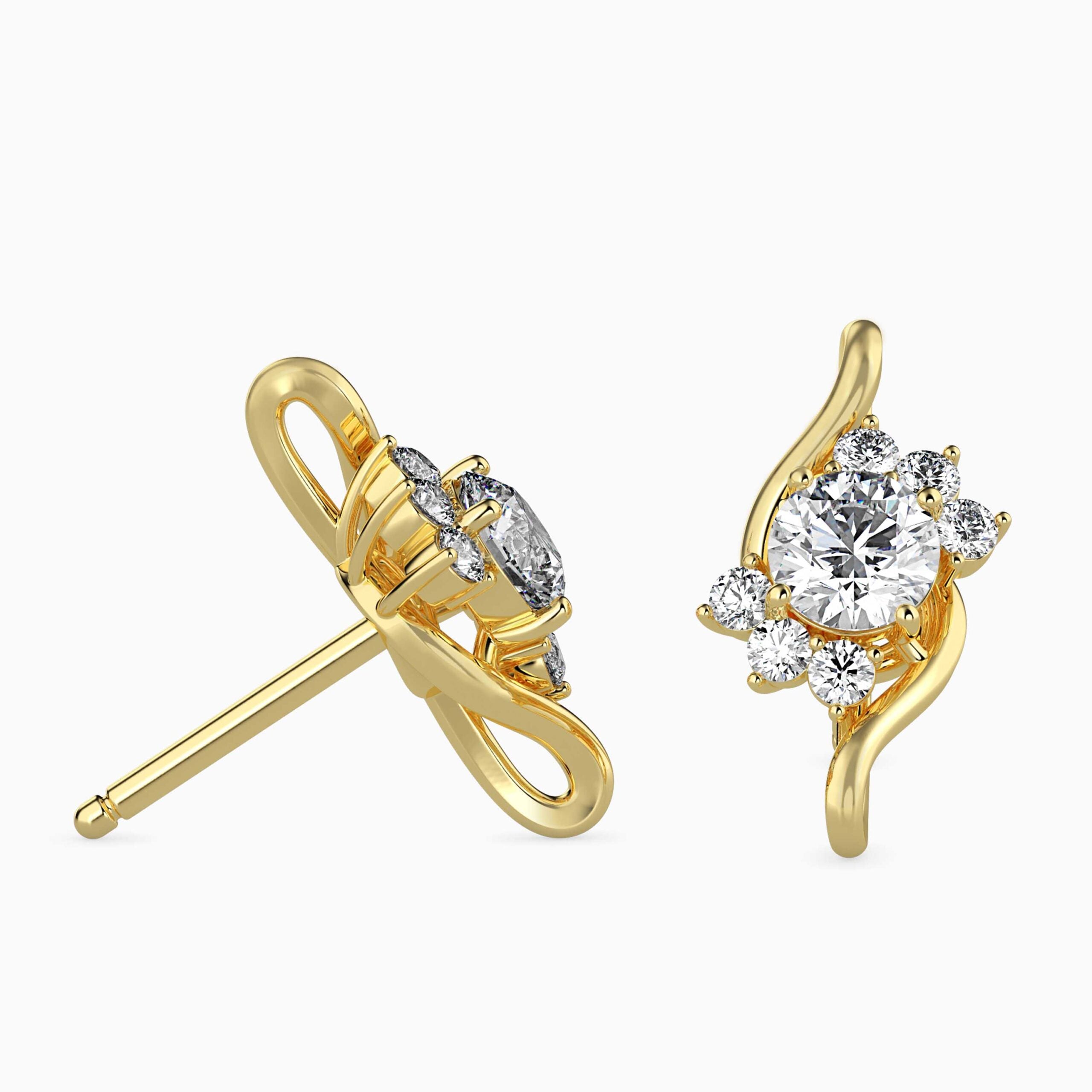Timeless Floral Diamond Earrings Prospective View