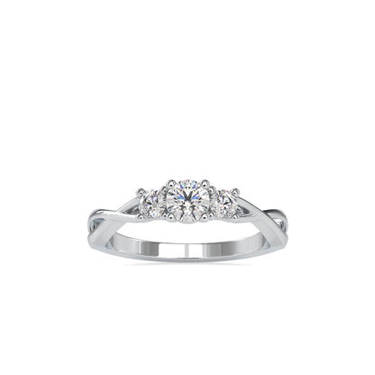 Timeless Three Stone Diamond Ring Front view in 9KT