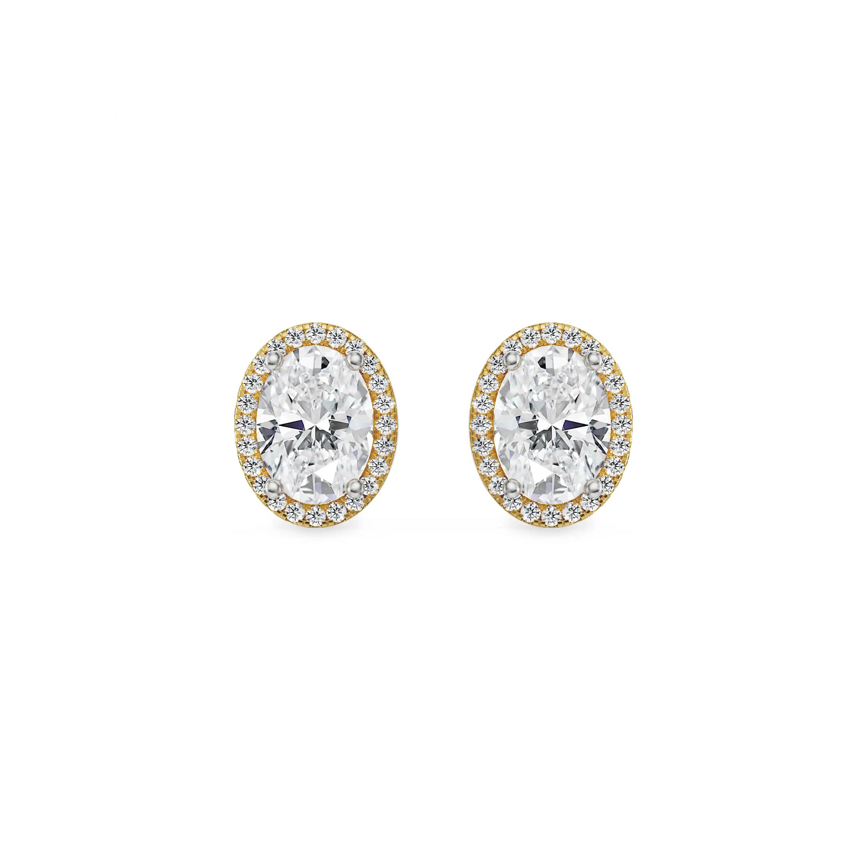 0.5 CT Celestial Halo Lab Grown Diamond Studs - front view