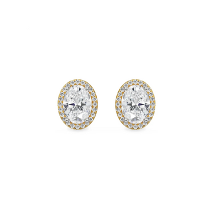 0.5 CT Celestial Halo Lab Grown Diamond Studs - front view
