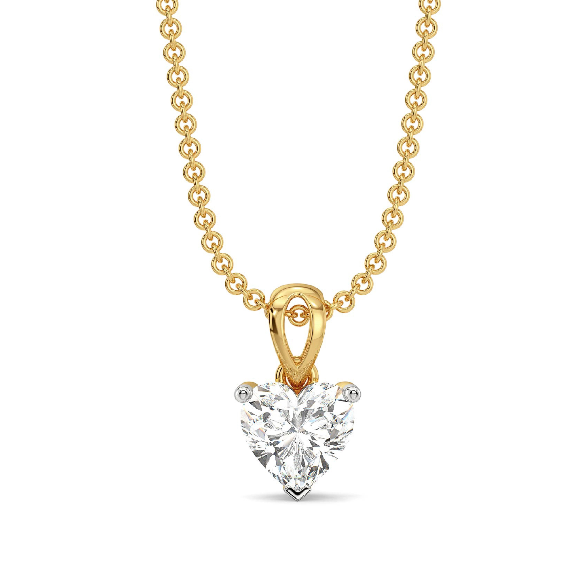 2 CT Heart Lab Grown Diamond Solitaire Pendant - front view