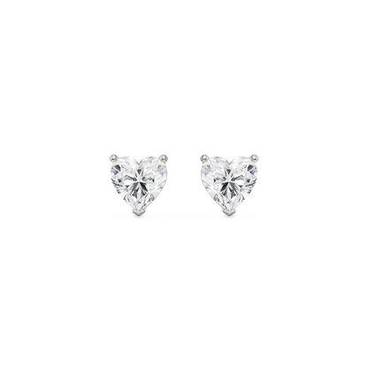 0.5 CT Sweetheart Lab Grown Diamond Studs - front view
