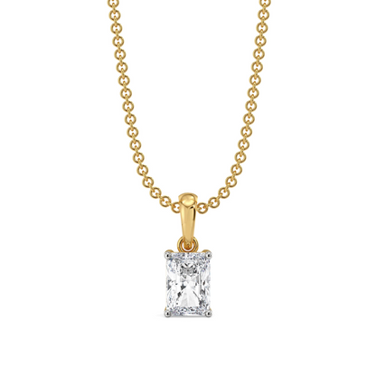 1.5 CT Radiant Lab Grown Diamond Solitaire Pendant - front view