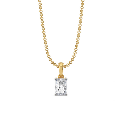 0.5 CT Radiant Lab Grown Diamond Soliratire Pendant - front view