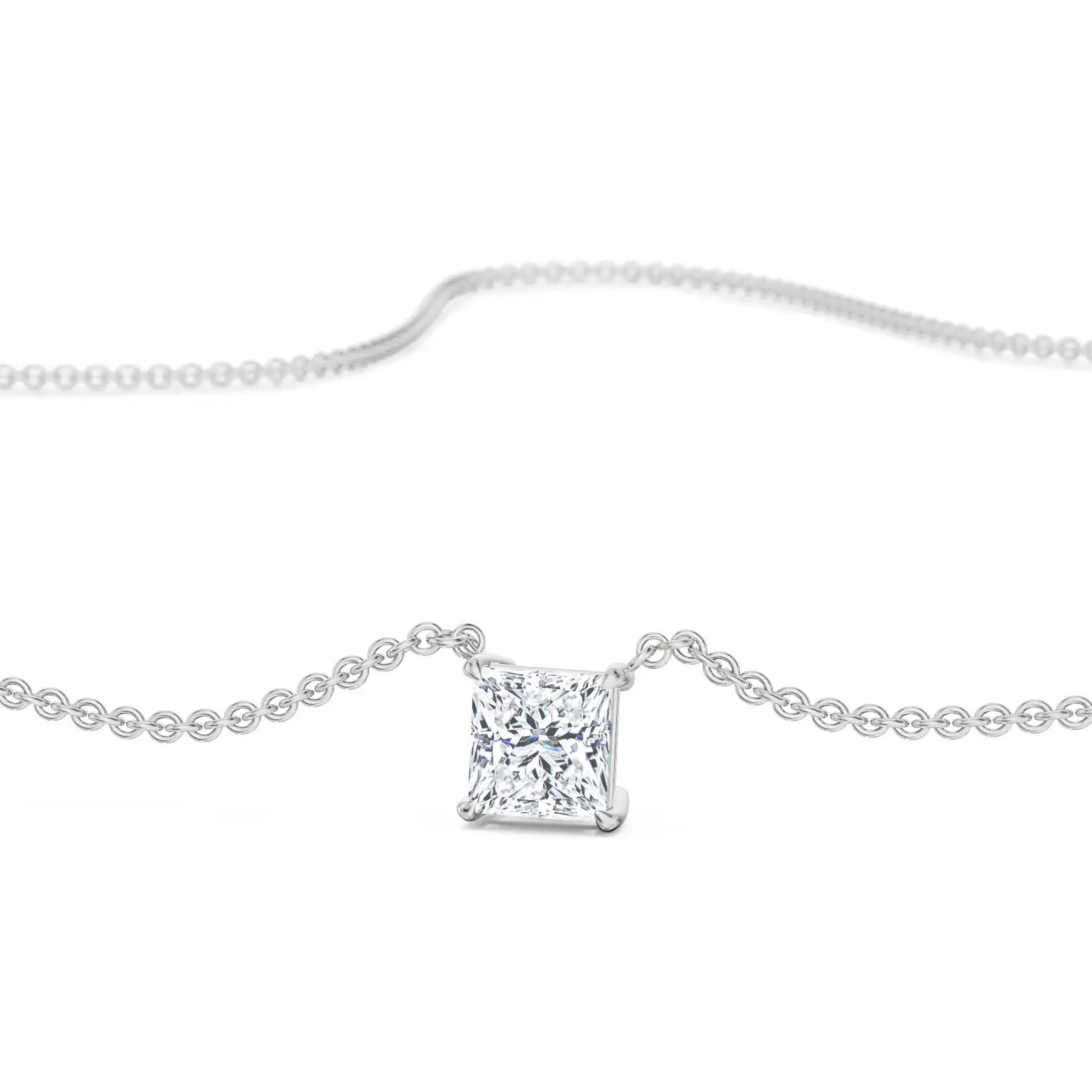 2 CT Princess Lab Grown Diamond Necklace