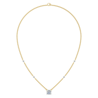 1 CT Solitaire Lab Grown Diamond Necklace - top view
