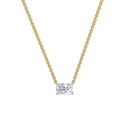 2 CT Radiant Lab Grown Diamond Necklace - front view