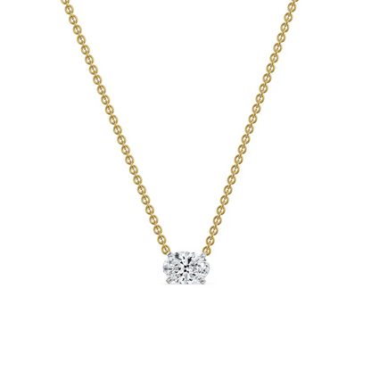 2 CT Oval Lab Grown Diamond Necklace - front view