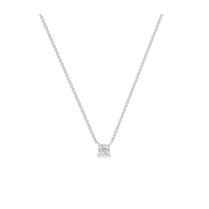 0.5 CT Princess Lab Grown Diamond Necklace - front view