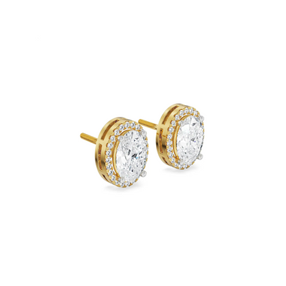 0.5 CT Celestial Halo Lab Grown Diamond Studs - side view