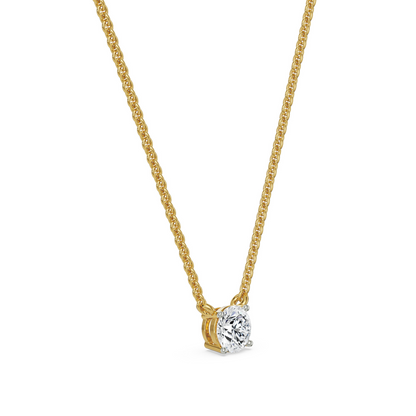 1 CT Lab Grown Diamond Solitaire Necklace - side view