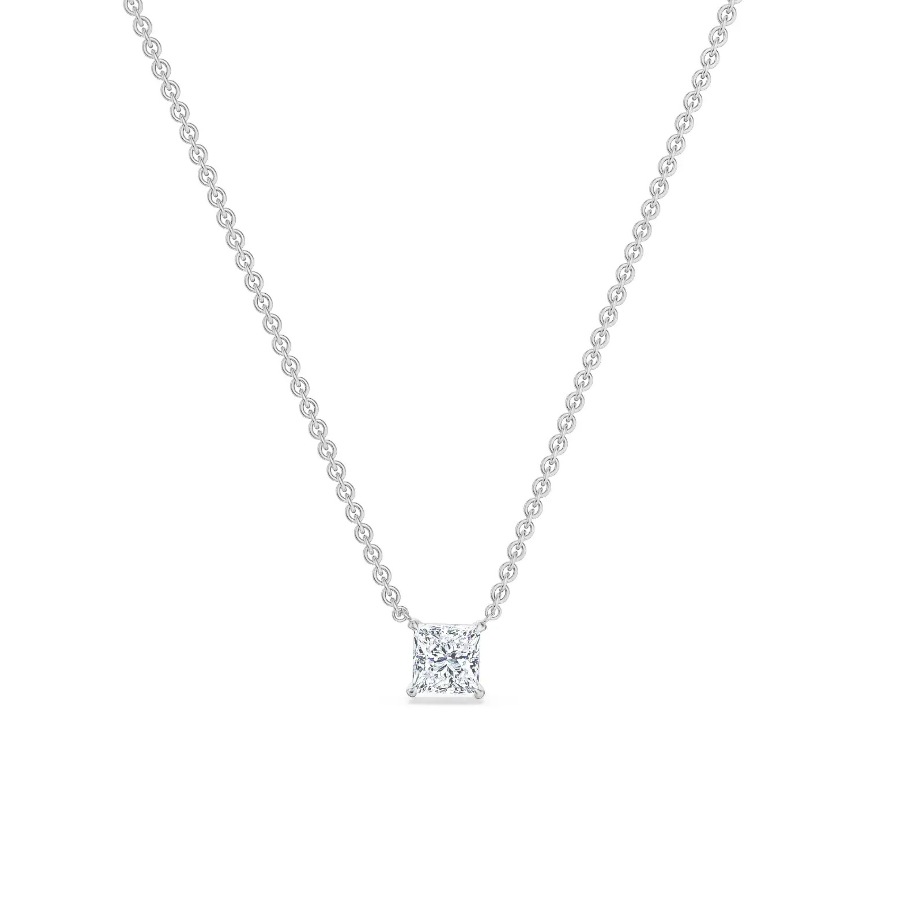 2 CT Princess Lab Grown Diamond Necklace