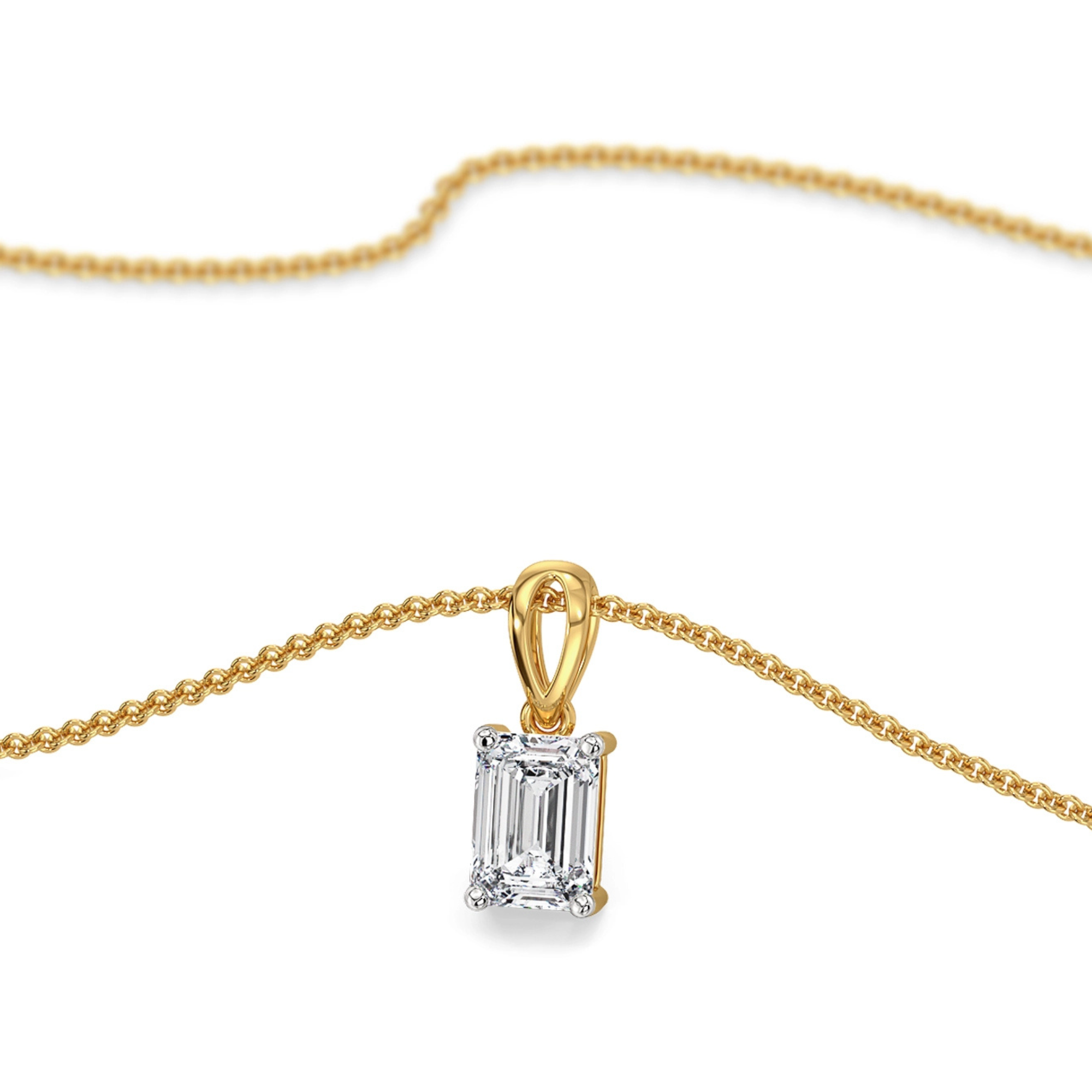 2 CT Elite Emerald Lab Grown Diamond Pendant - top view