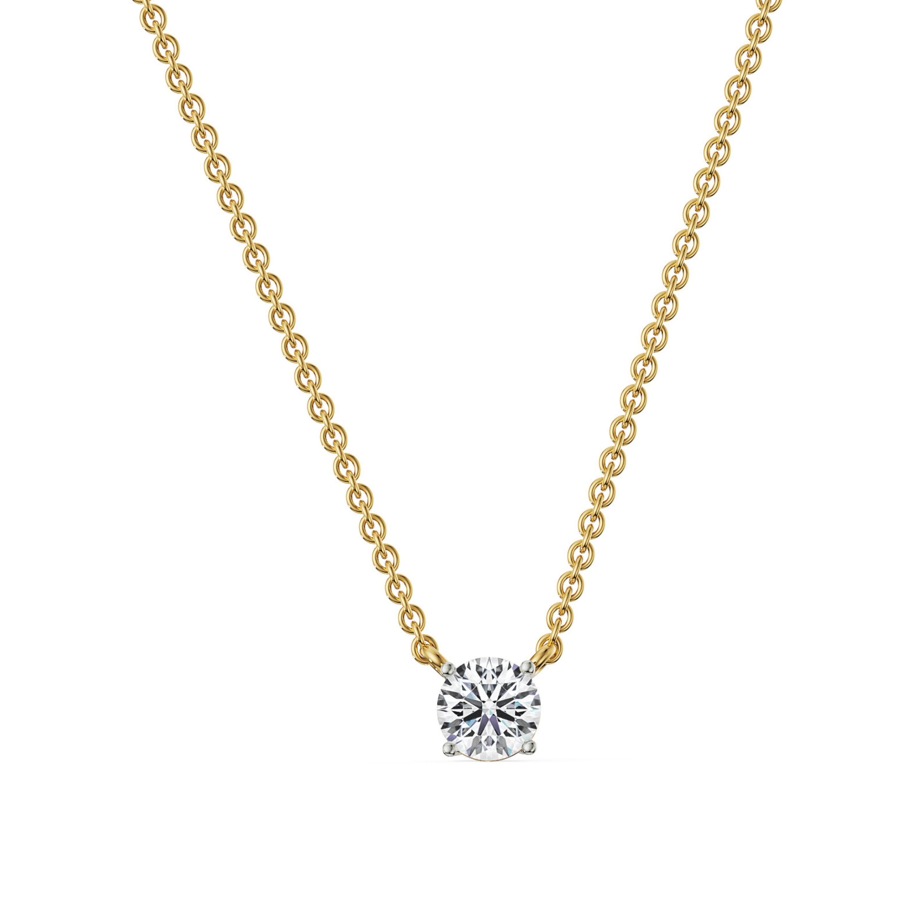 2 CT Solitaire Lab Grown Diamond Necklace - front view