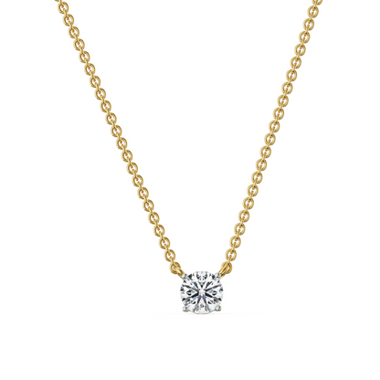 2 CT Solitaire Lab Grown Diamond Necklace - front view